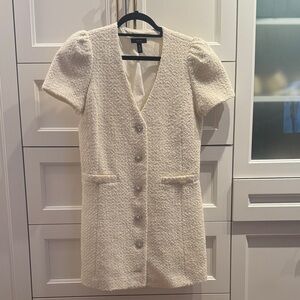 Aqua Cream Textured Mini Dress